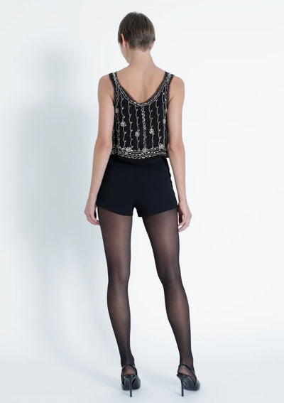 Solana Beaded Top- Black