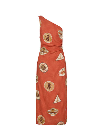 Red Vacanza Midi Dress