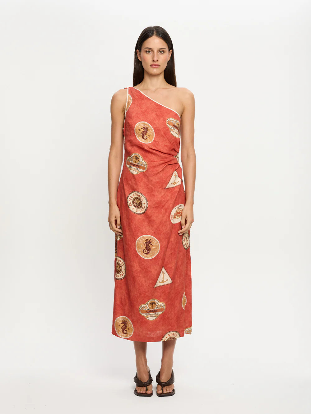 Red Vacanza Midi Dress