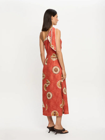 Red Vacanza Midi Dress