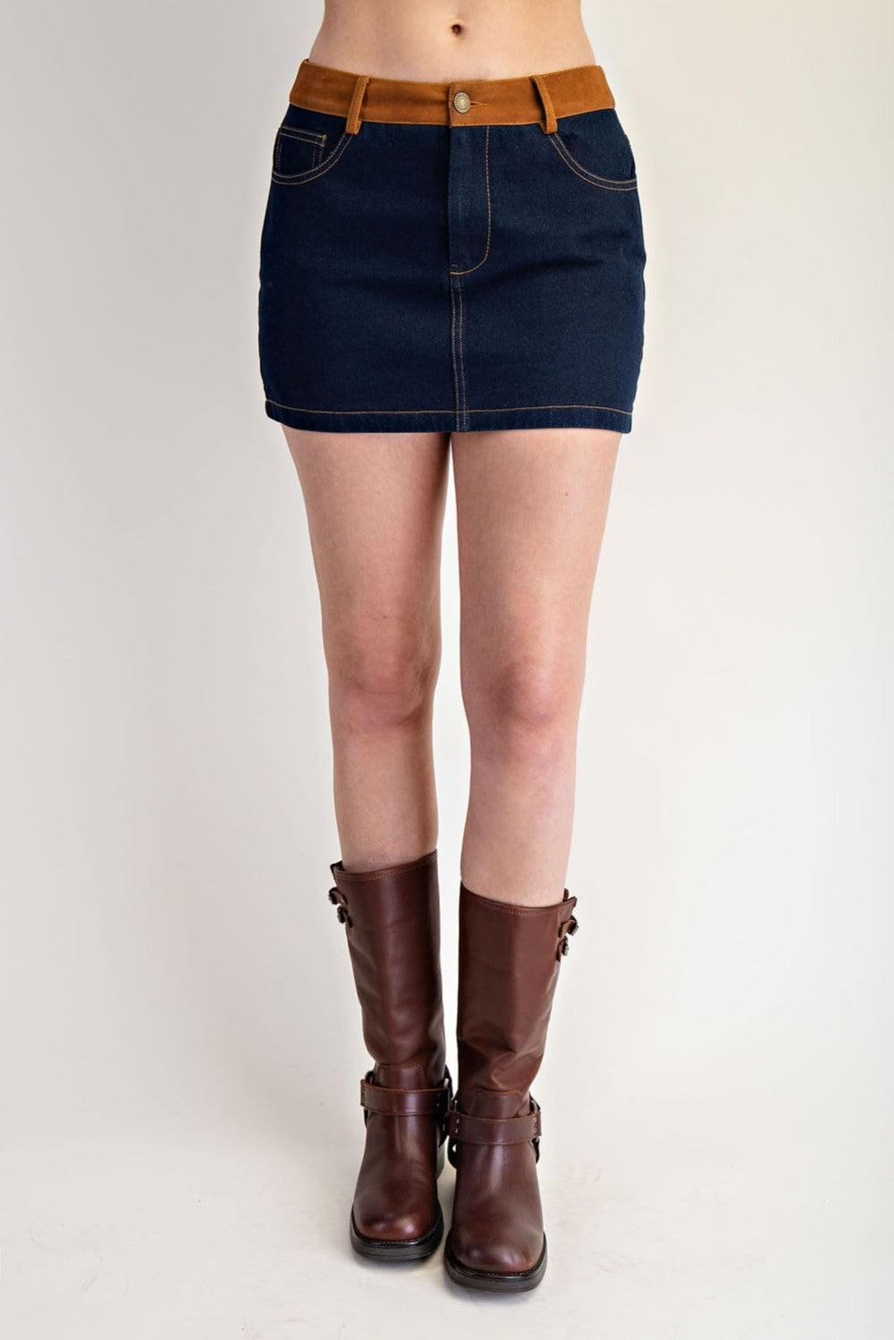 Retro Denim Mini Skirt