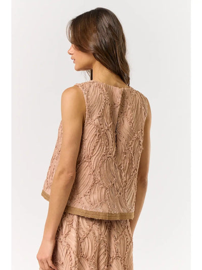 Scarlette Textured Top- Mocha