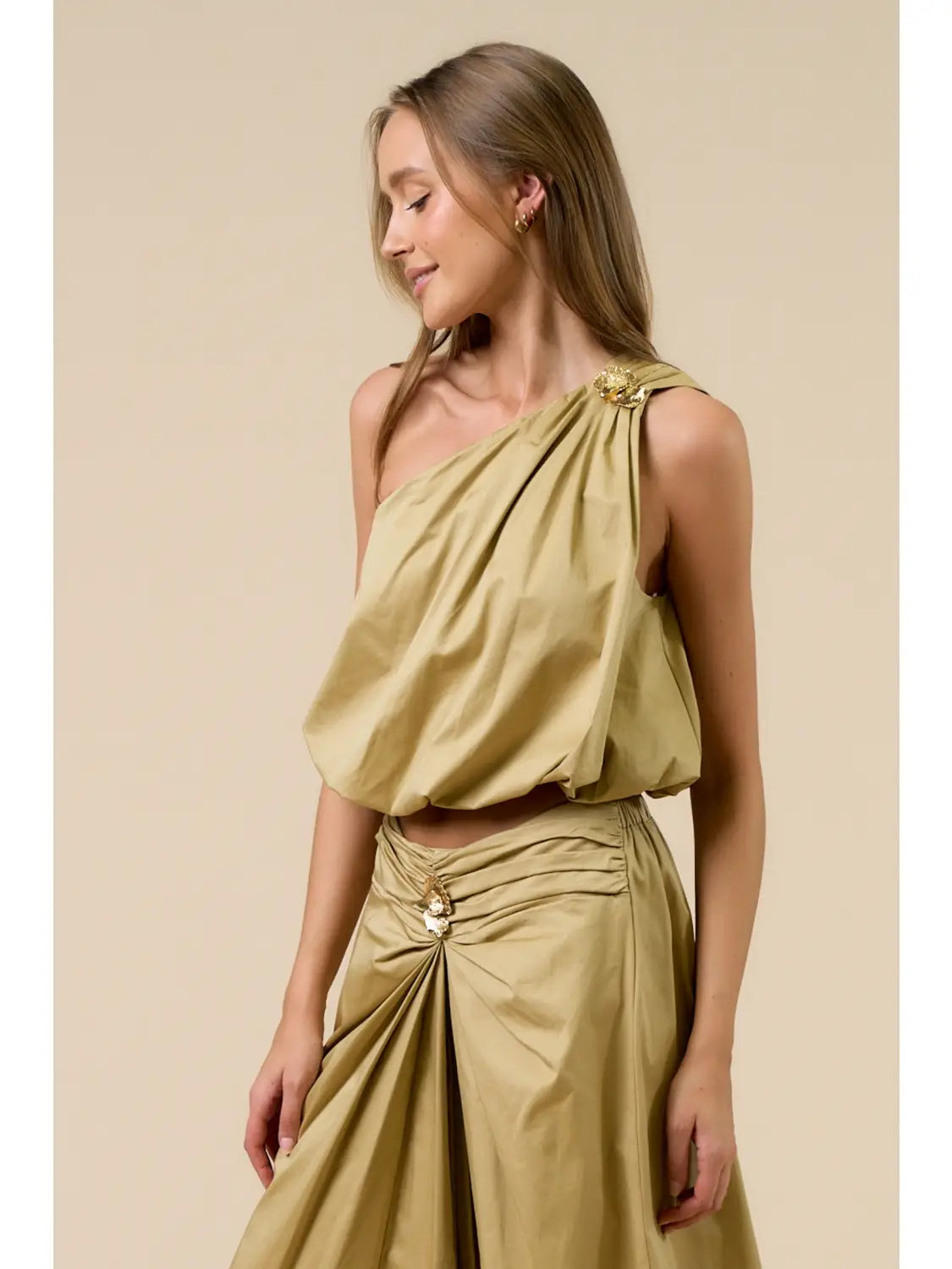 Ava Metal Top- Sand