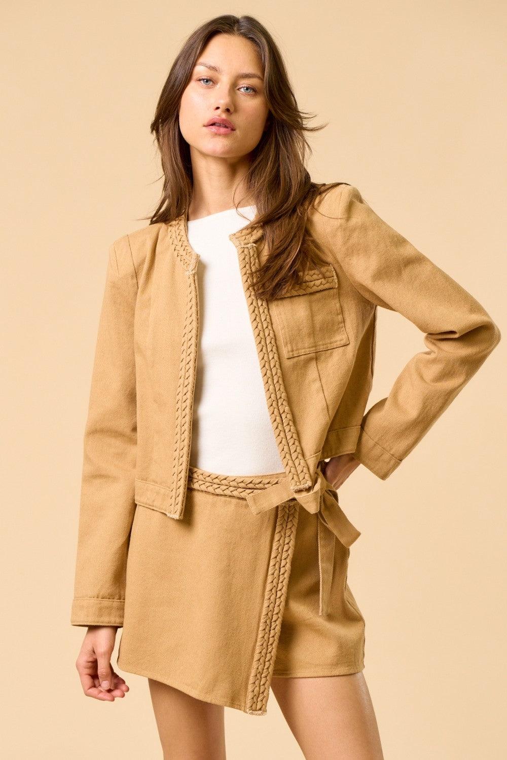Brandi Coat- Taupe