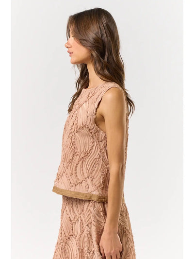 Scarlette Textured Top- Mocha