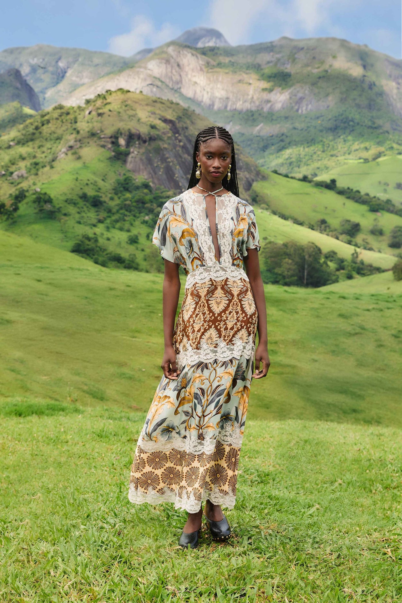 Snake Garden Maxi Dress