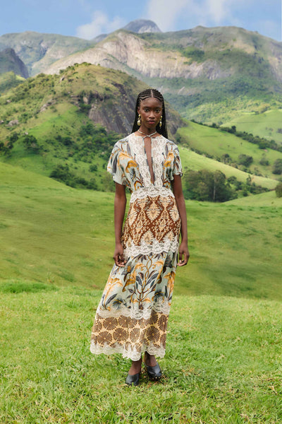 Snake Garden Maxi Dress