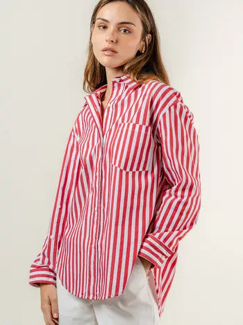 Red Stripe Button Down