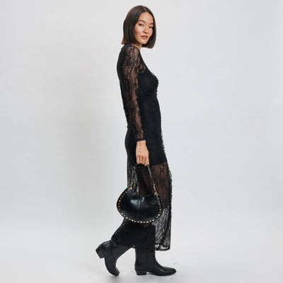 Nova Leather Handbag- Black