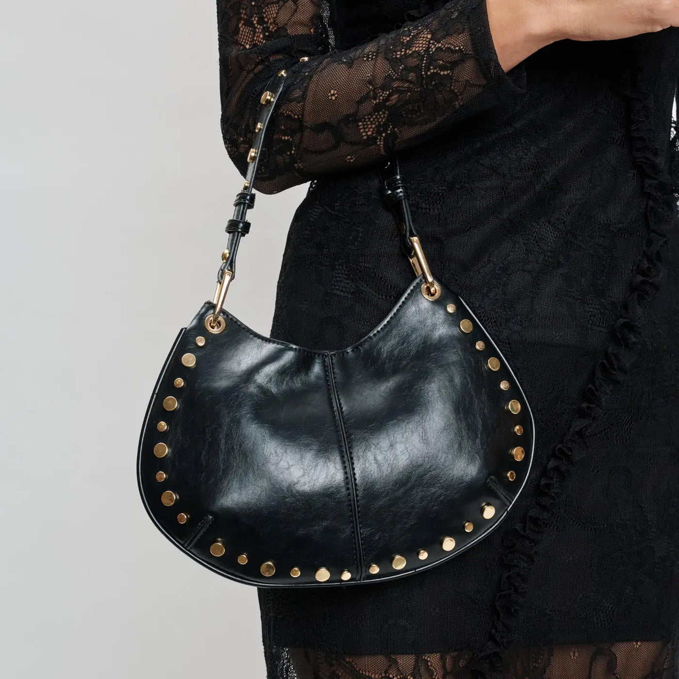 Nova Leather Handbag- Black