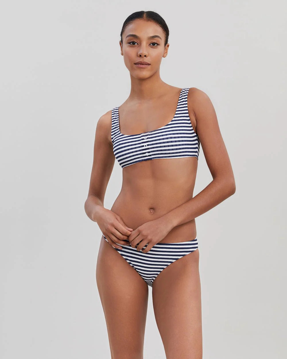 Elle Button Bikini Bottom - French Navy